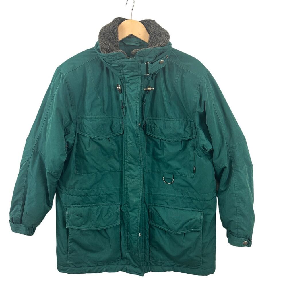L.L. Bean Teal Winter Parka Women’s Petite Medium Sherpa Collar Insulated Jacket
